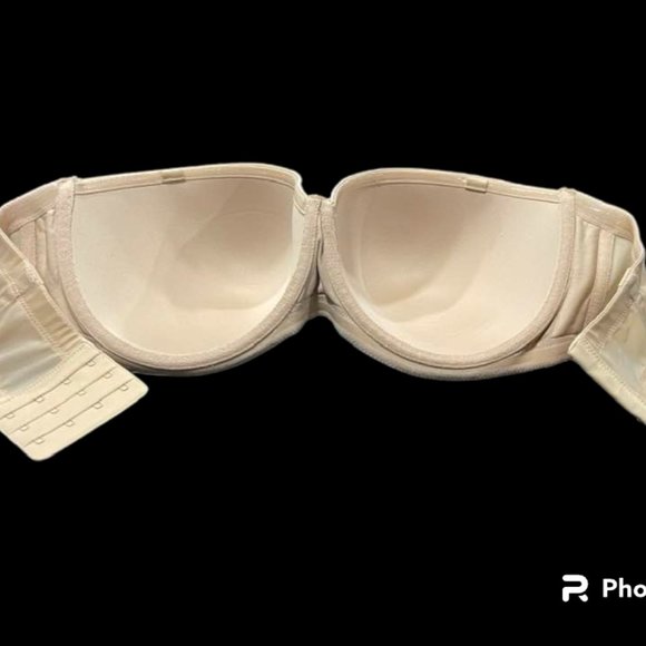 Strapless Underwire Beige Padded Bra - size 38H - Picture 9 of 13